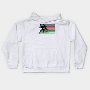 Illustration of the silhouettes of runners Kids Hoodie